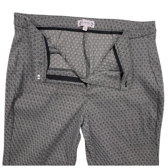 Nanette Lepore Slit Hem Crop Pants Metallic Micro Geo Diamond Office Chic 14 - Picture 5 of 16